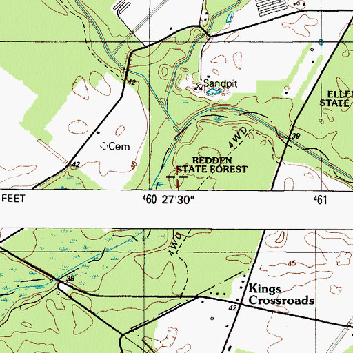 Topographic Map of Prong Number One, DE