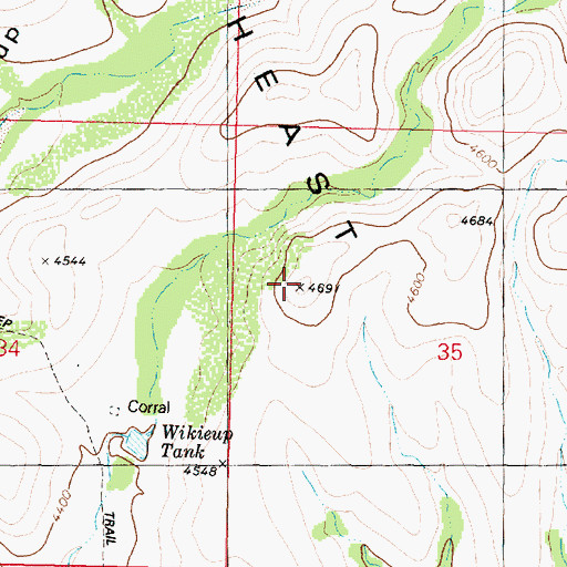 Topographic Map of Southeast Mesa, AZ