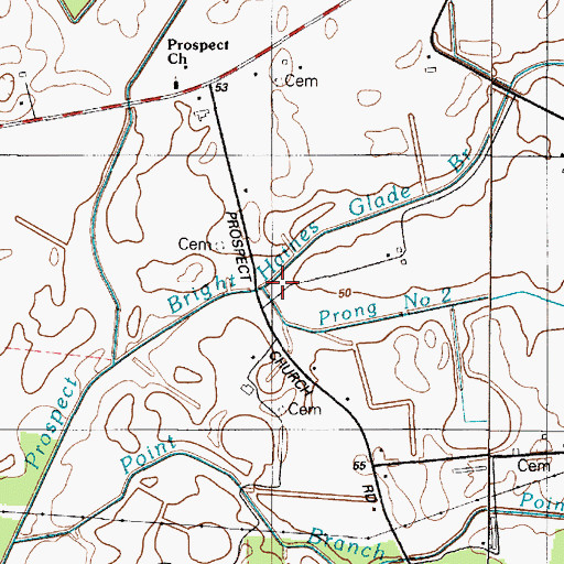 Topographic Map of Prong Number Two, DE