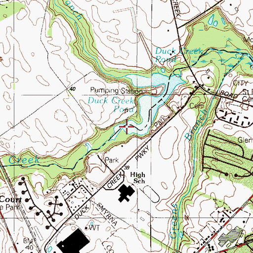 Topographic Map of Providence Creek, DE