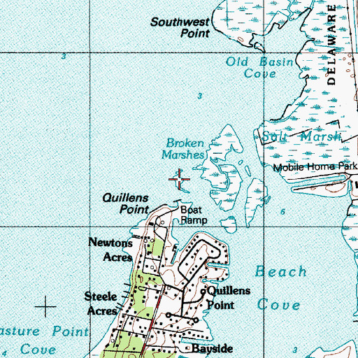 Topographic Map of Quillens Point, DE