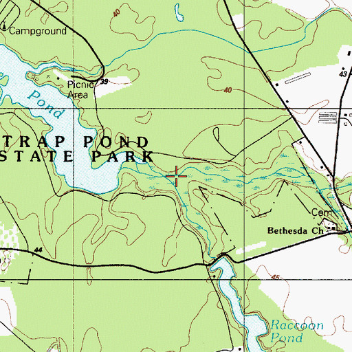 Topographic Map of Raccoon Prong, DE