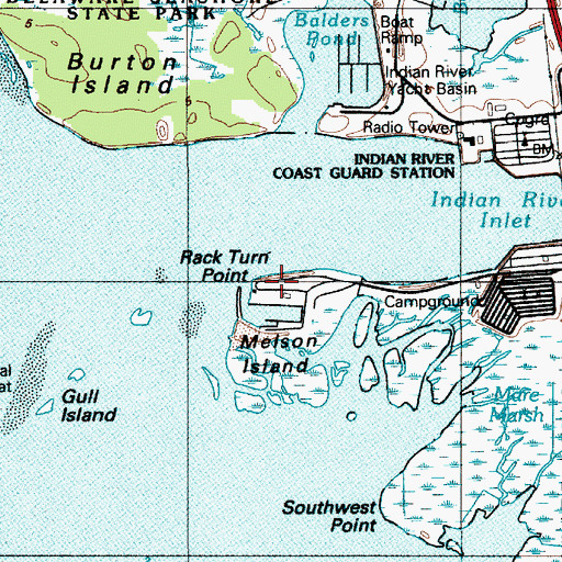 Topographic Map of Rack Turn Point, DE
