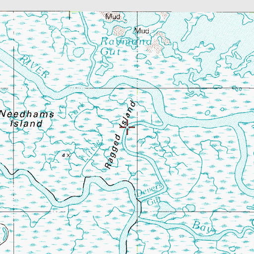 Topographic Map of Ragged Island, DE
