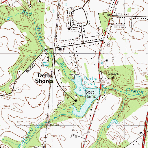 Topographic Map of Red House Branch, DE