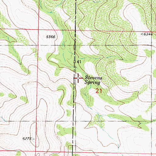 Topographic Map of Stevens Spring, AZ