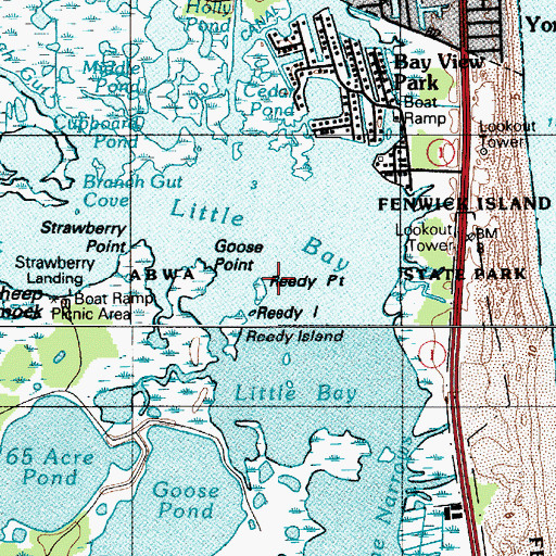 Topographic Map of Reedy Point, DE