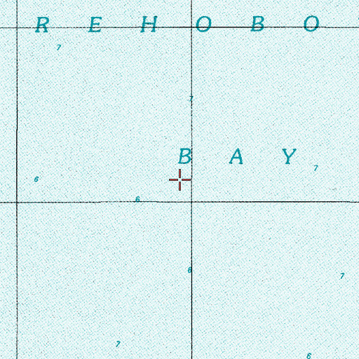 Topographic Map of Rehoboth Bay, DE