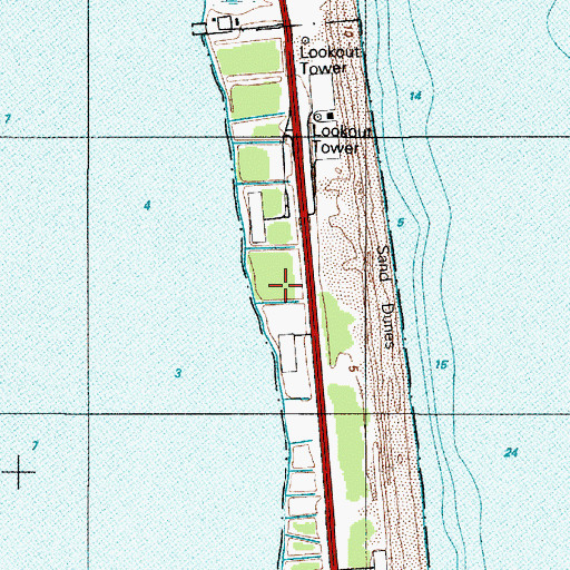 Topographic Map of Rehoboth Marsh, DE