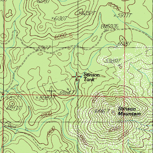 Topographic Map of Stinson Tank, AZ