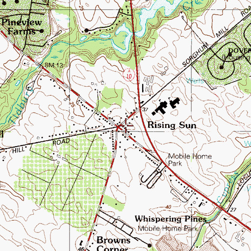Topographic Map of Rising Sun, DE