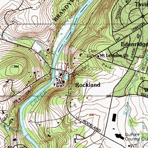 Topographic Map of Rockland, DE