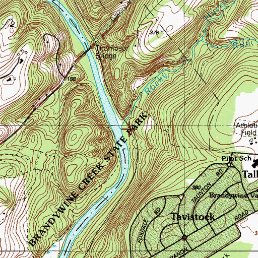 Topographic Map of Rocky Run, DE