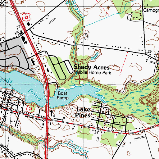 Topographic Map of Rogers Branch, DE