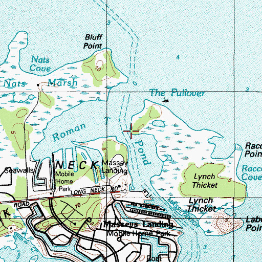 Topographic Map of Roman T Pond, DE