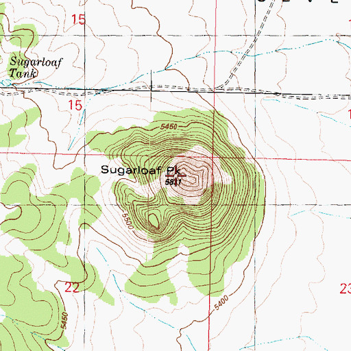 Topographic Map of Sugarloaf Peak, AZ