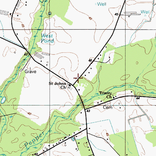 Topographic Map of Ross Point School, DE