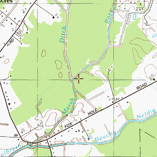 Topographic Map of Ross Prong, DE