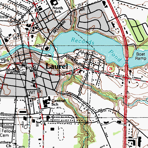 Topographic Map of Rossakatum Branch, DE