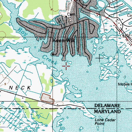 Topographic Map of Roy Creek, DE