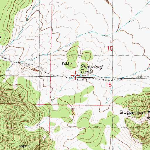 Topographic Map of Sugarloaf Tank, AZ
