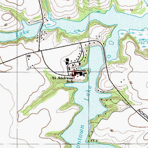 Topographic Map of Saint Andrews School, DE