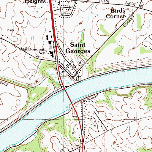 Topographic Map of Saint Georges, DE