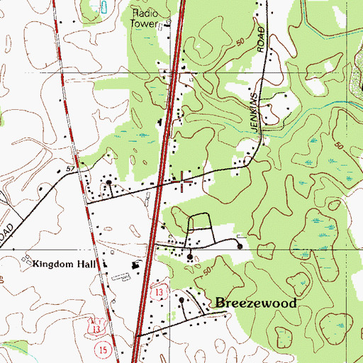 Topographic Map of Saint Johns Church, DE