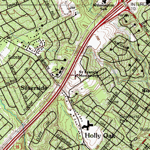 Topographic Map of Saint Patricks Monastery, DE