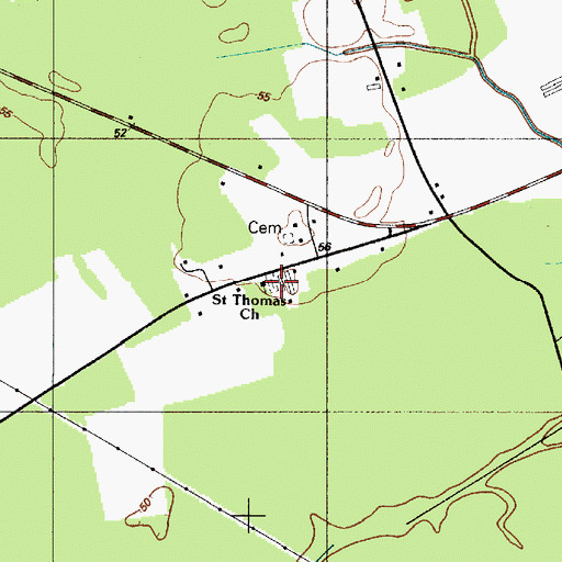 Topographic Map of Saint Thomas Church, DE