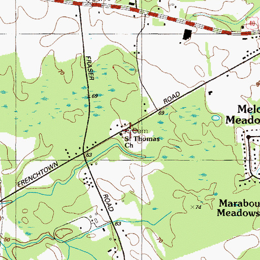 Topographic Map of Saint Thomas Church, DE