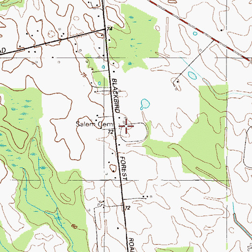 Topographic Map of Salem Cemetery, DE
