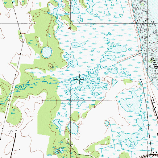 Topographic Map of Sand Ditch, DE