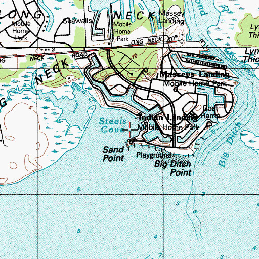 Topographic Map of Sand Point, DE