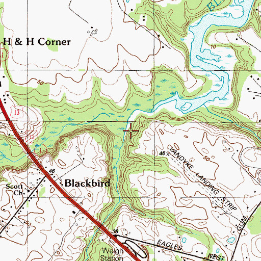 Topographic Map of Sandom Branch, DE