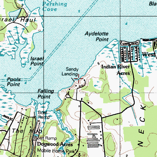 Topographic Map of Sandy Landing, DE