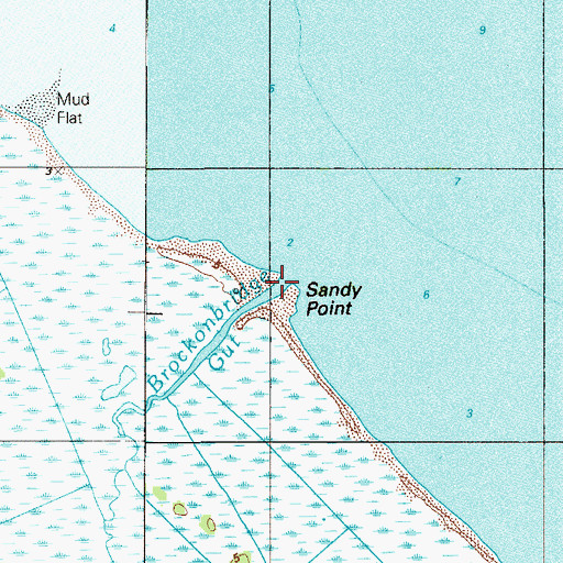 Topographic Map of Sandy Point, DE