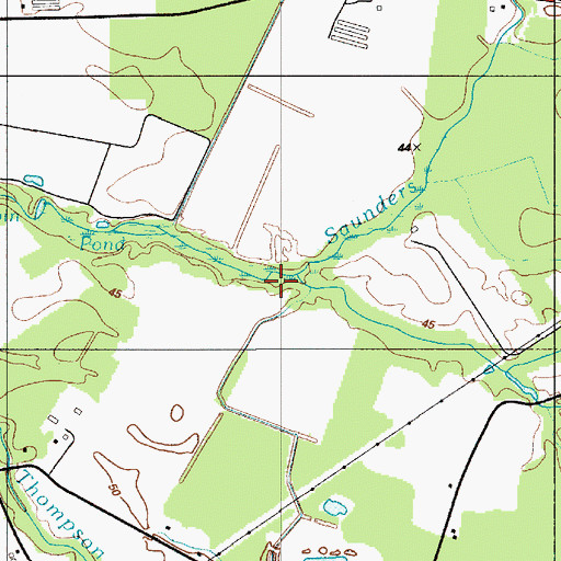 Topographic Map of Saunders Branch, DE