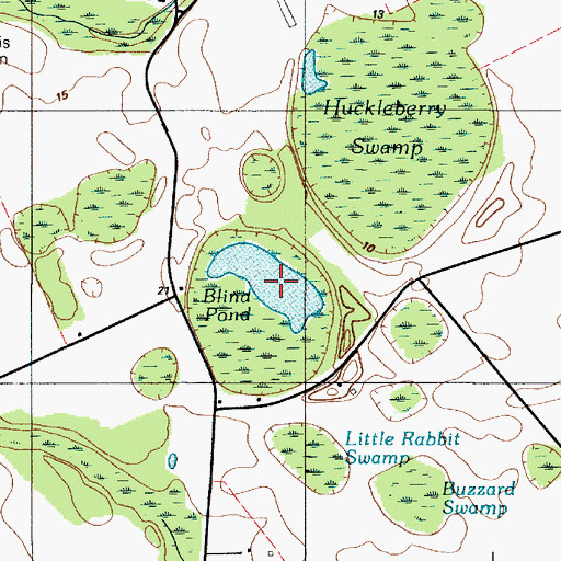 Topographic Map of Blind Pond, DE
