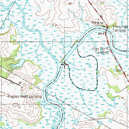 Topographic Map of Sawmill Branch, DE