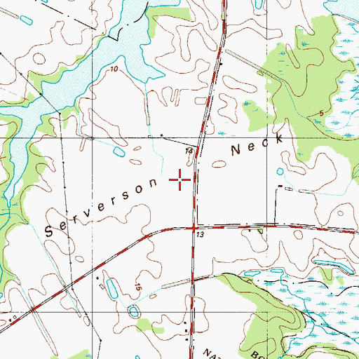 Topographic Map of Serverson Neck, DE