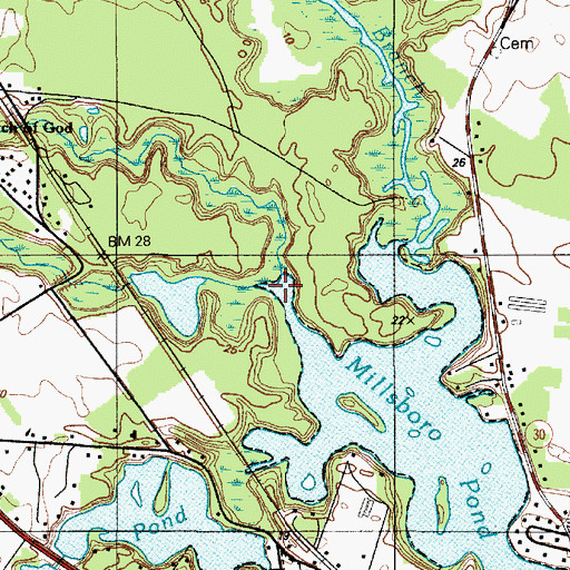 Topographic Map of Sheep Pen Ditch, DE