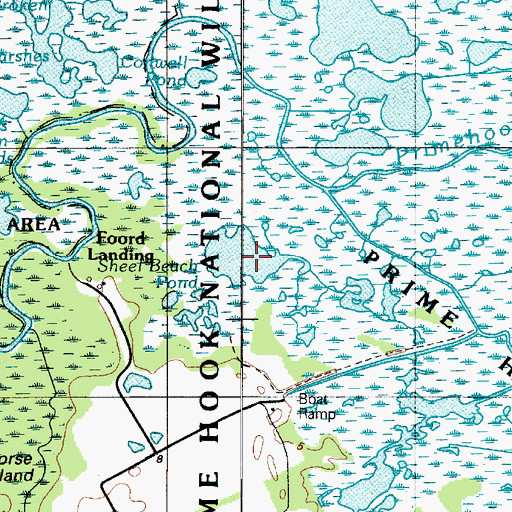Topographic Map of Shell Beach Pond, DE