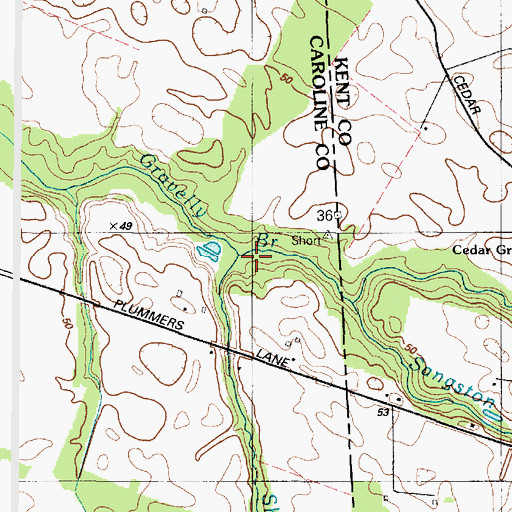 Topographic Map of Shields Prong, DE