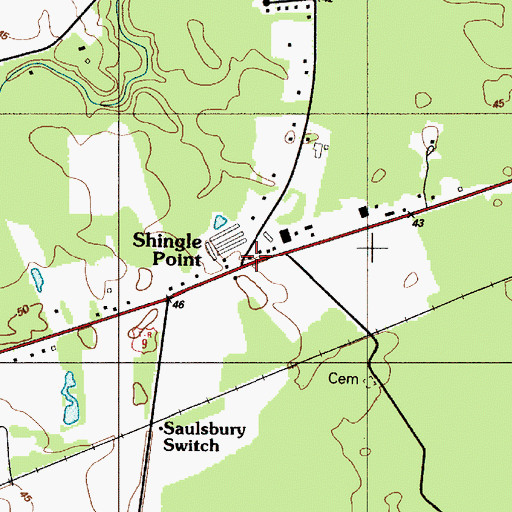 Topographic Map of Shingle Point, DE
