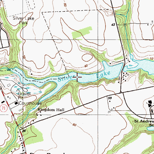 Topographic Map of Silver Lake, DE