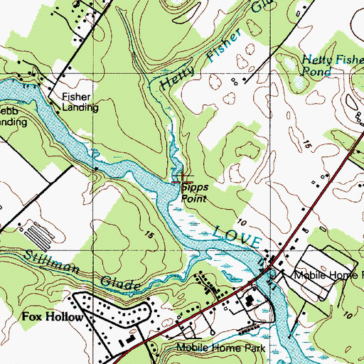 Topographic Map of Sipps Point, DE