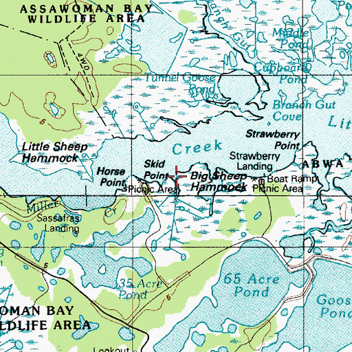 Topographic Map of Skid Point, DE