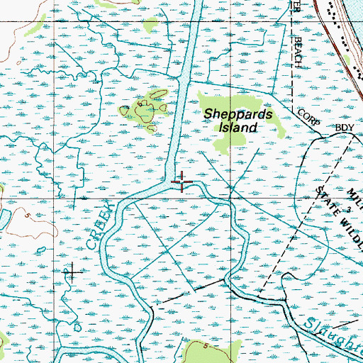 Topographic Map of Slaughter Creek, DE