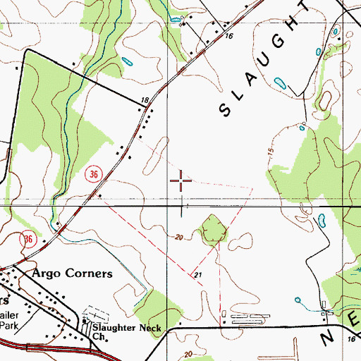Topographic Map of Slaughter Neck, DE